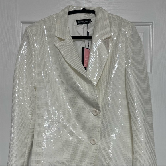 Sequin White Blazer Dress - Picture 4 of 4